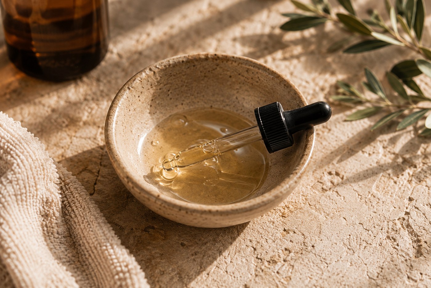 A bottle of vitamin E oil